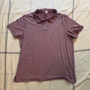 Women’s Striped Polo Shirt in Burgundy Size Extra Large